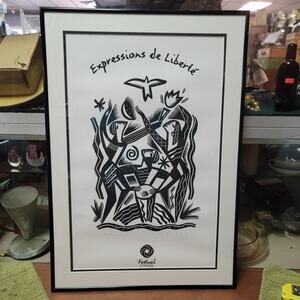 Expressions de liberte'  Russi Print Frame Black White 185/200 FREEDOM SPEECH